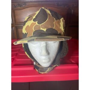 Vintage Columbia Gore-Tex Duck Camoflage Trapper Hat w/Ear Flaps